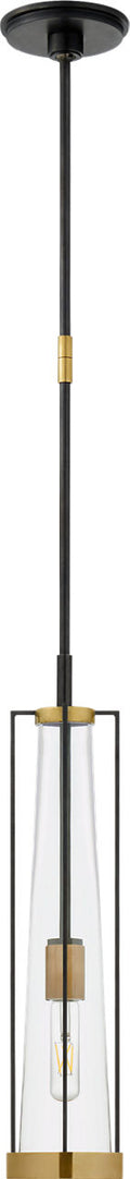Calix Tall Pendant | Bronze and Brass | Clear Glass