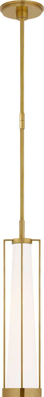 Calix Tall Pendant | Hand-Rubbed Antique Brass | White Glass