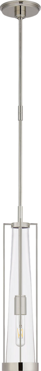 Calix Tall Pendant | Polished Nickel | Clear Glass