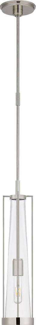 Calix Tall Pendant | Polished Nickel | Clear Glass