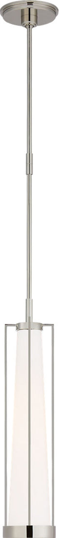 Calix Tall Pendant | Polished Nickel | White Glass