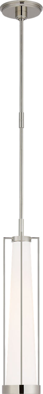 Calix Tall Pendant | Polished Nickel | White Glass