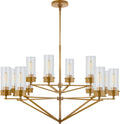 Marais Large Chandelier | Hand-Rubbed Antique Brass | Clear Glass