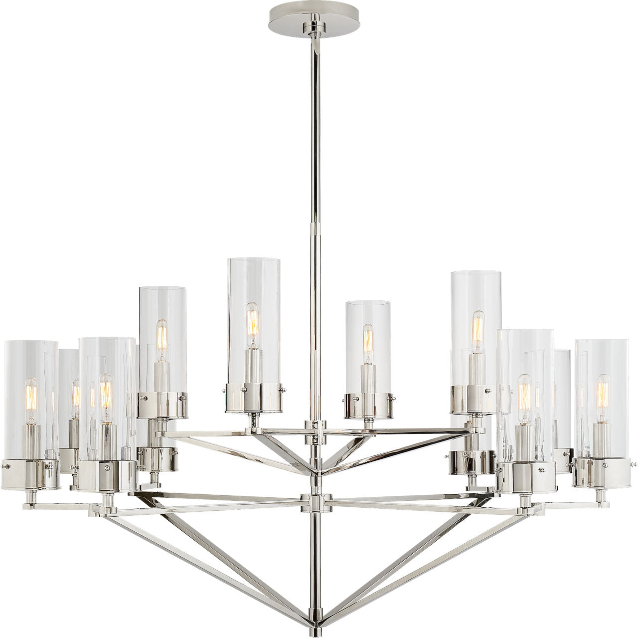 Marais Large Chandelier | Polished Nickel | Clear Glass