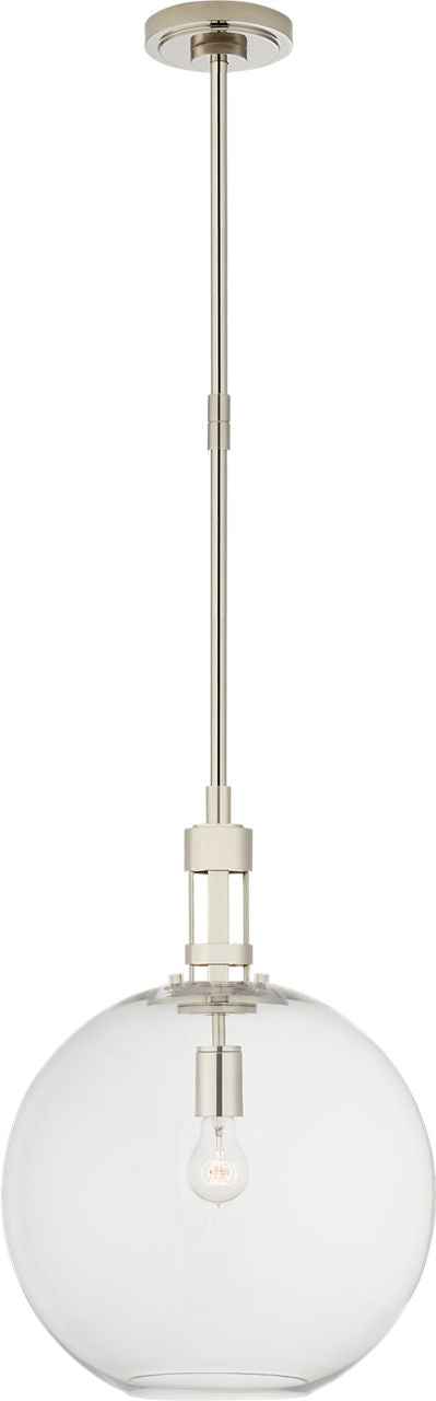 Gable Large Globe Pendant | Polished Nickel | Clear Glass