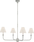 Piaf Large Chandelier | Plaster White | Linen Shades