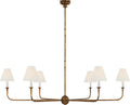 Piaf Grande Chandelier | Antique Gild | Linen Shades