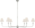 Piaf Grande Chandelier | Plaster White | Linen Shades