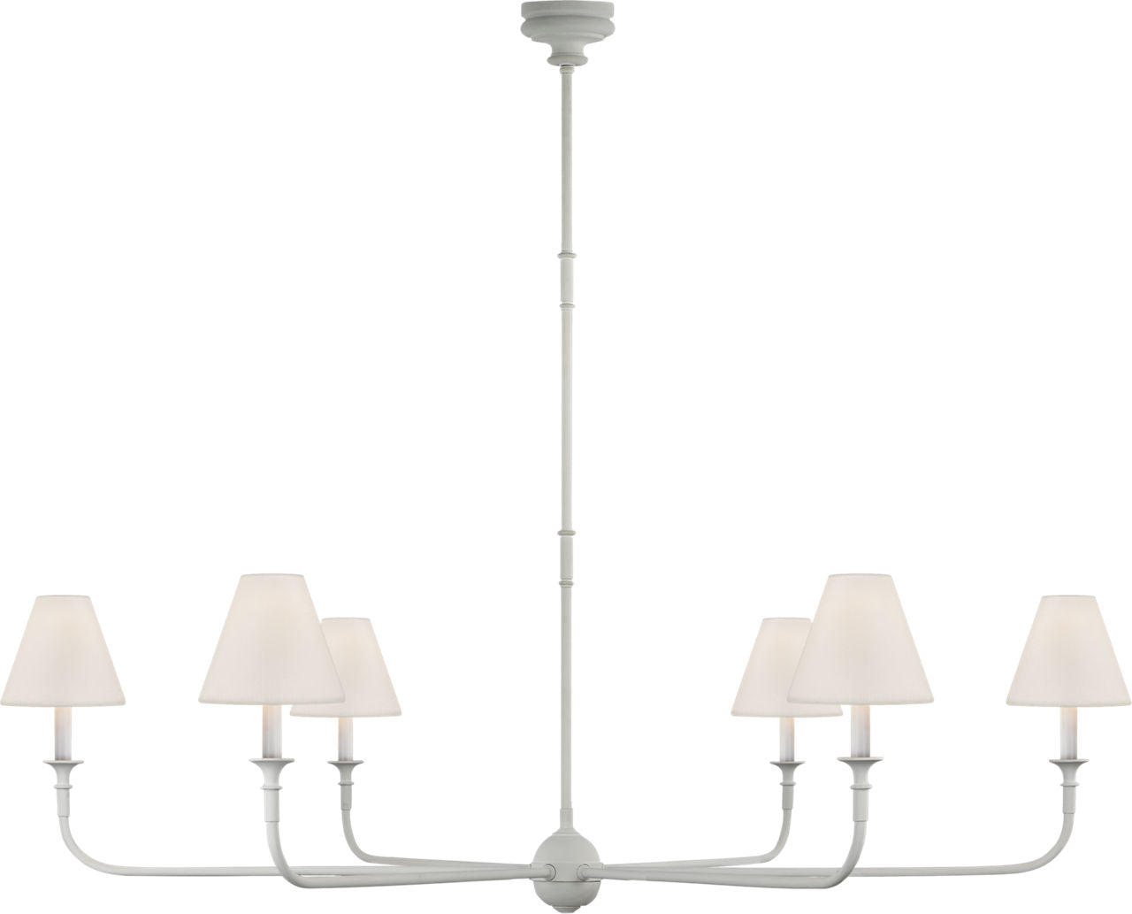 Piaf Grande Chandelier | Plaster White | Linen Shades