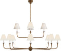 Piaf Grande Two-Tier Chandelier | Antique Gild | Linen Shades