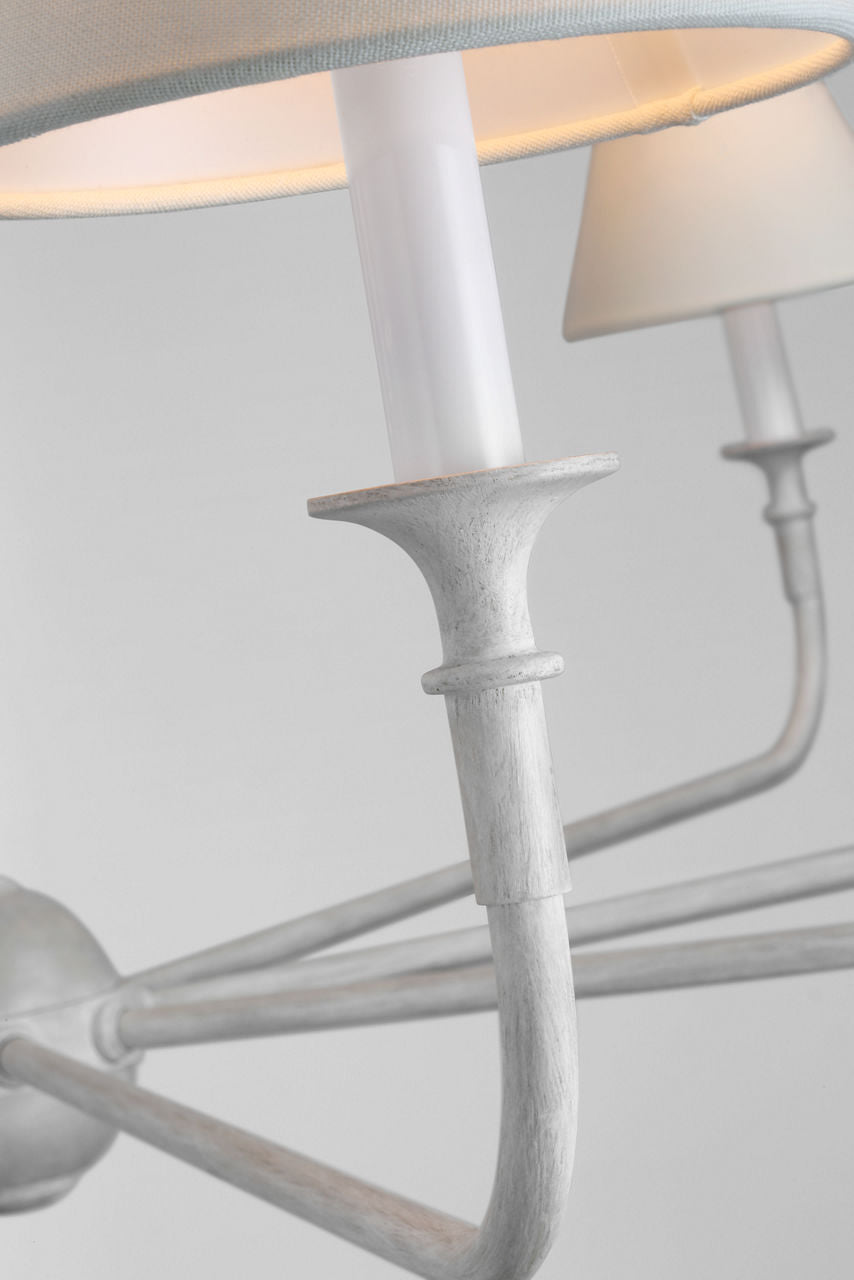 Piaf Grande Two-Tier Chandelier | Swedish Gray | Linen Shades