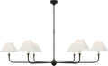Piaf Oversized Chandelier | Aged Iron and Ebonized Oak | Linen Shades