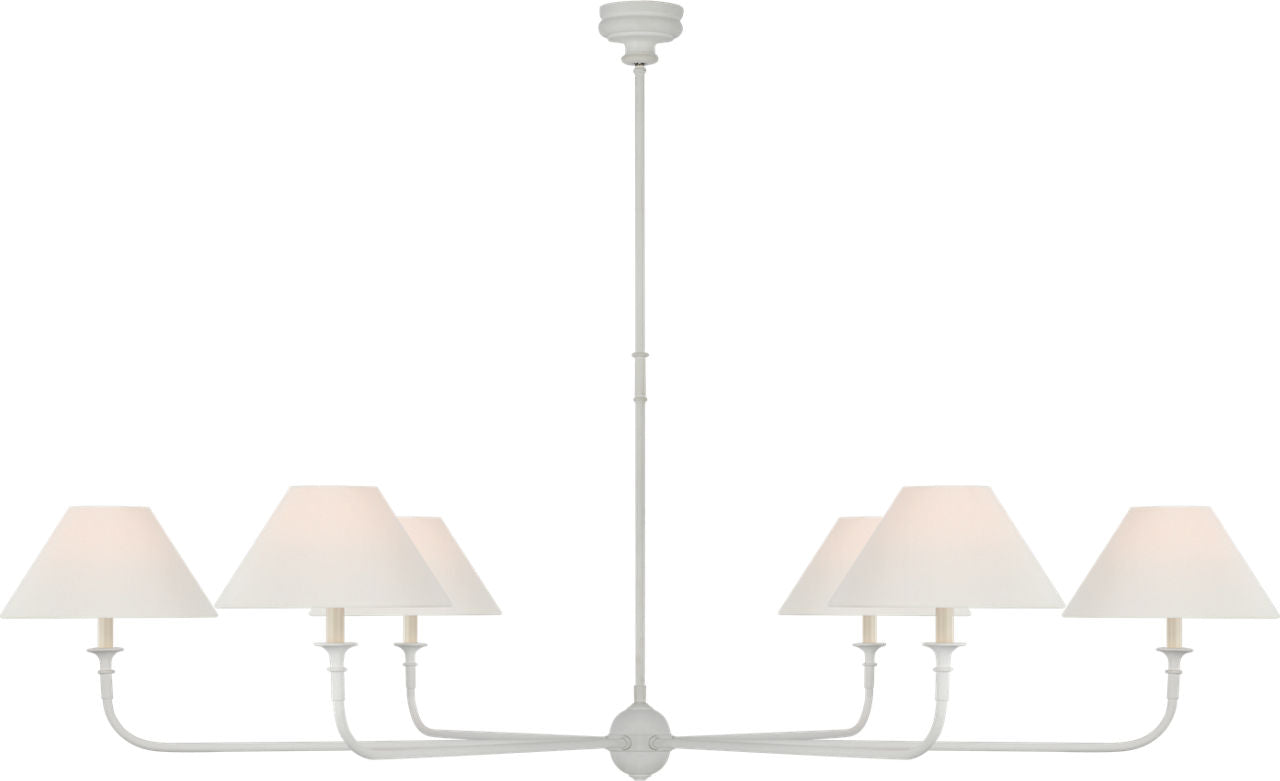 Piaf Oversized Chandelier | Plaster White | Linen Shades