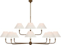 Piaf Oversized Two Tier Chandelier | Antique Gild | Linen Shades
