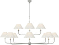 Piaf Oversized Two Tier Chandelier | Plaster White | Linen Shades