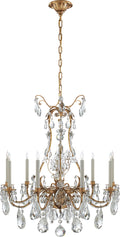 Yves Chandelier | Gilded Iron | Crystal