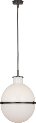 Maxey 14" Globe Pendant | Bronze | White Glass