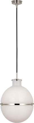 Maxey 14" Globe Pendant | Polished Nickel | White Glass