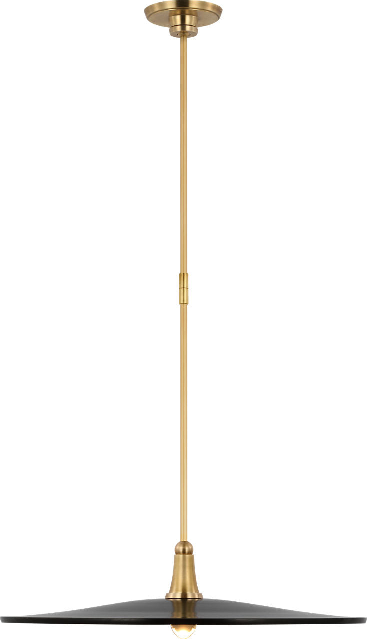 Truesdell 24" Pendant | Hand-Rubbed Antique Brass | Bronze Shade