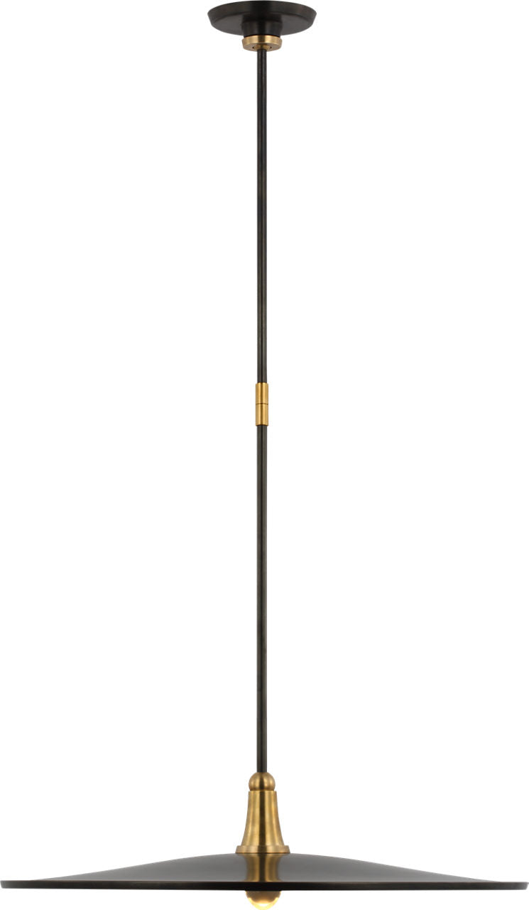 Truesdell 24" Pendant | Hand-Rubbed Antique Brass and Bronze | Bronze Shade