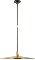 Truesdell 24" Pendant | Hand-Rubbed Antique Brass and Bronze | Antique Brass Shade
