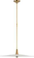 Truesdell 24" Pendant | Hand-Rubbed Antique Brass | White Shade