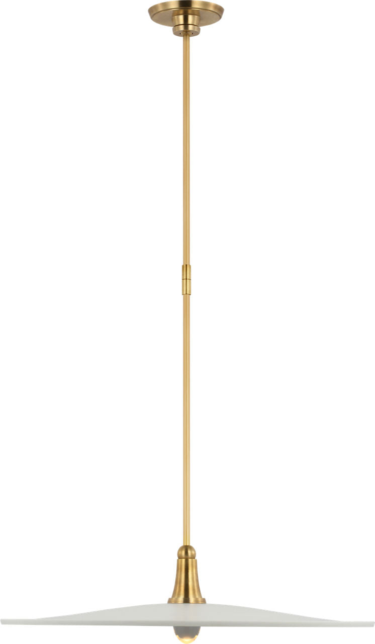 Truesdell 24" Pendant | Hand-Rubbed Antique Brass | White Shade