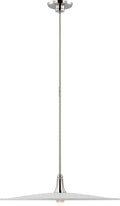 Truesdell 24" Pendant | Polished Nickel | White Shade