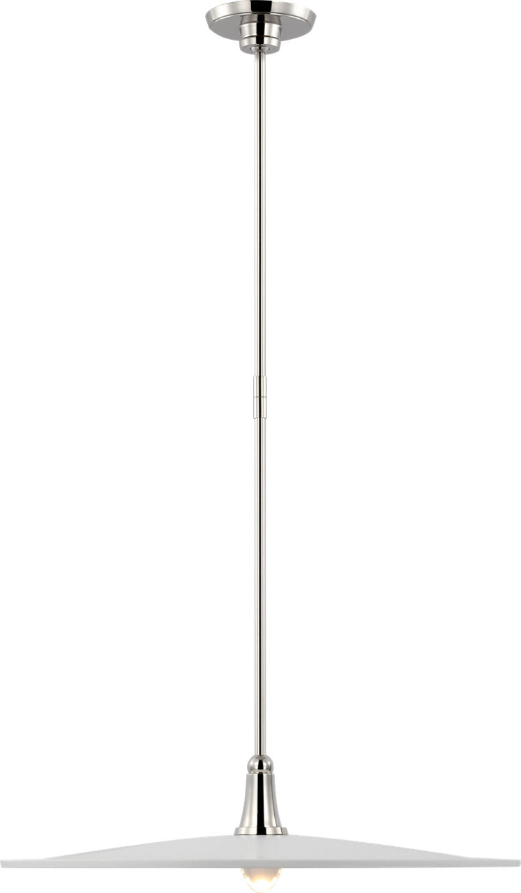 Truesdell 24" Pendant | Polished Nickel | White Shade