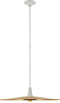 Truesdell 24" Pendant | White | Antique Brass Shade