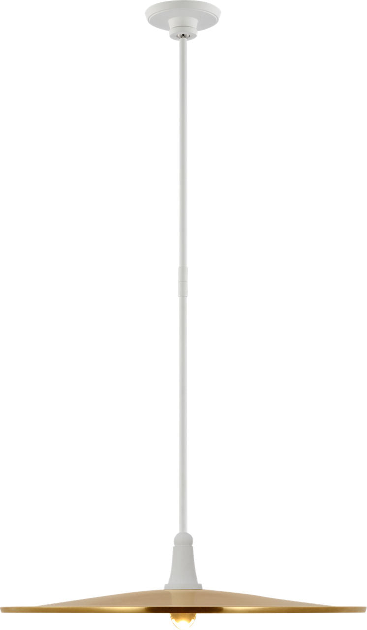 Truesdell 24" Pendant | White | Antique Brass Shade