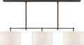 Bryant Large Wrapped Billiard | Bronze and Saddle Leather | Linen Shades
