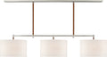 Bryant Large Wrapped Billiard | Polished Nickel and Natural Leather | Linen Shades