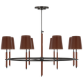 Bryant Wrapped Ring Chandelier | Bronze and Saddle Leather | Saddle Leather Shade