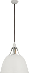 Gunner 16" Pendant | White and Polished Aluminum