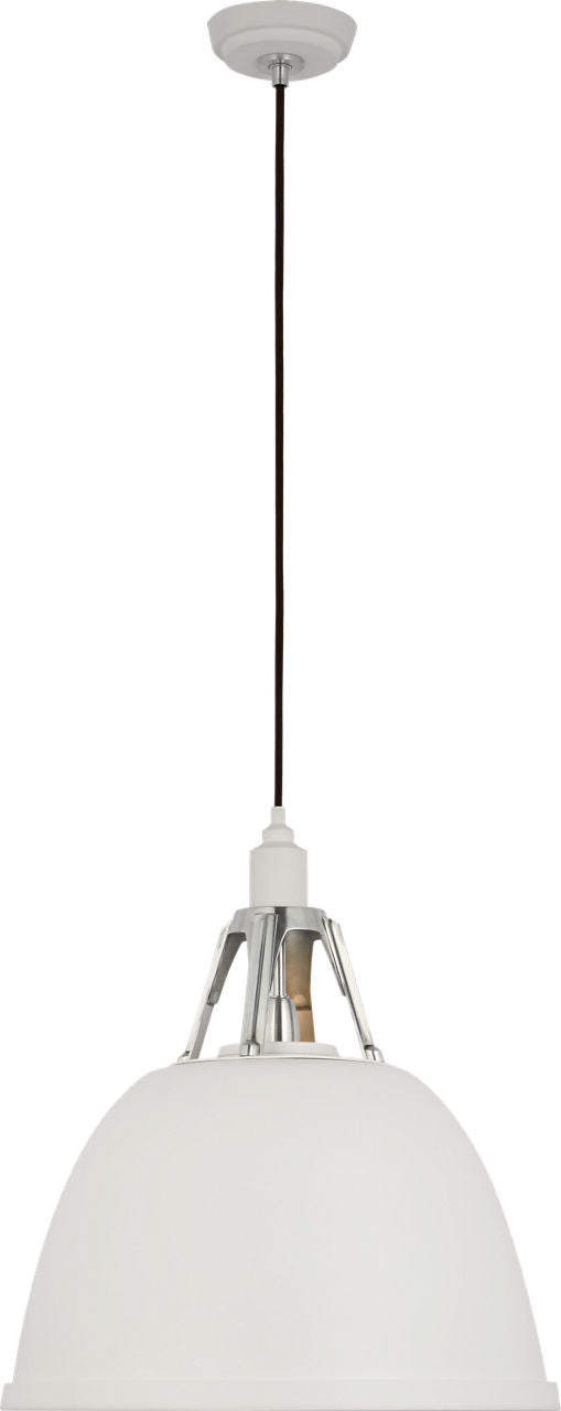 Gunner 16" Pendant | White and Polished Aluminum