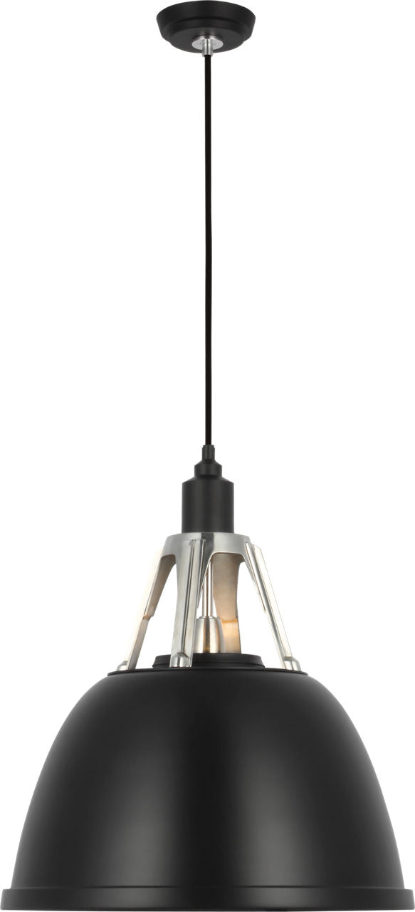 Gunner 18" Pendant | Black and Polished Aluminum