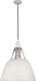 Gunner 18" Pendant | White and Polished Aluminum