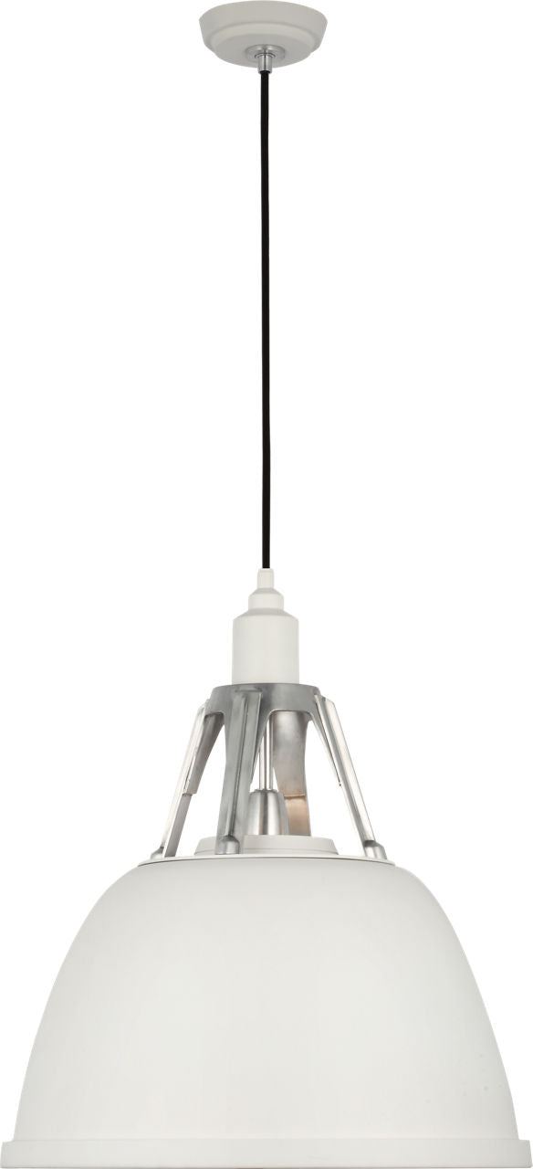 Gunner 18" Pendant | White and Polished Aluminum