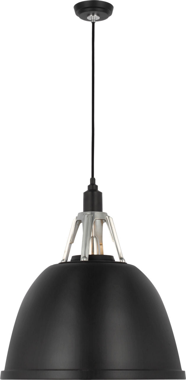 Gunner 22" Pendant | Black and Polished Aluminum