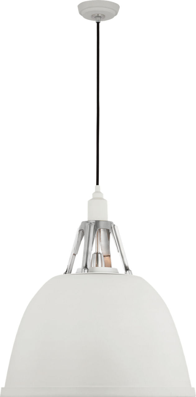 Gunner 22" Pendant | White and Polished Aluminum