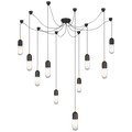 Junio 10-Light Chandelier | Bronze and Brass | Clear Glass