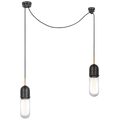 Junio 2-Light Chandelier | Bronze and Brass | Clear Glass