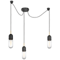 Junio 3-Light Chandelier | Bronze and Brass | Clear Glass