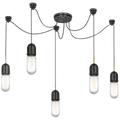Junio 5-Light Chandelier | Bronze and Brass | Clear Glass