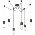 Junio 6-Light Chandelier | Bronze and Brass | Clear Glass