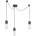 Junio 3-Light Chandelier | Bronze and Brass | Frosted Glass