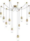 Junio 10-Light Chandelier | Hand-Rubbed Antique Brass | Clear Glass