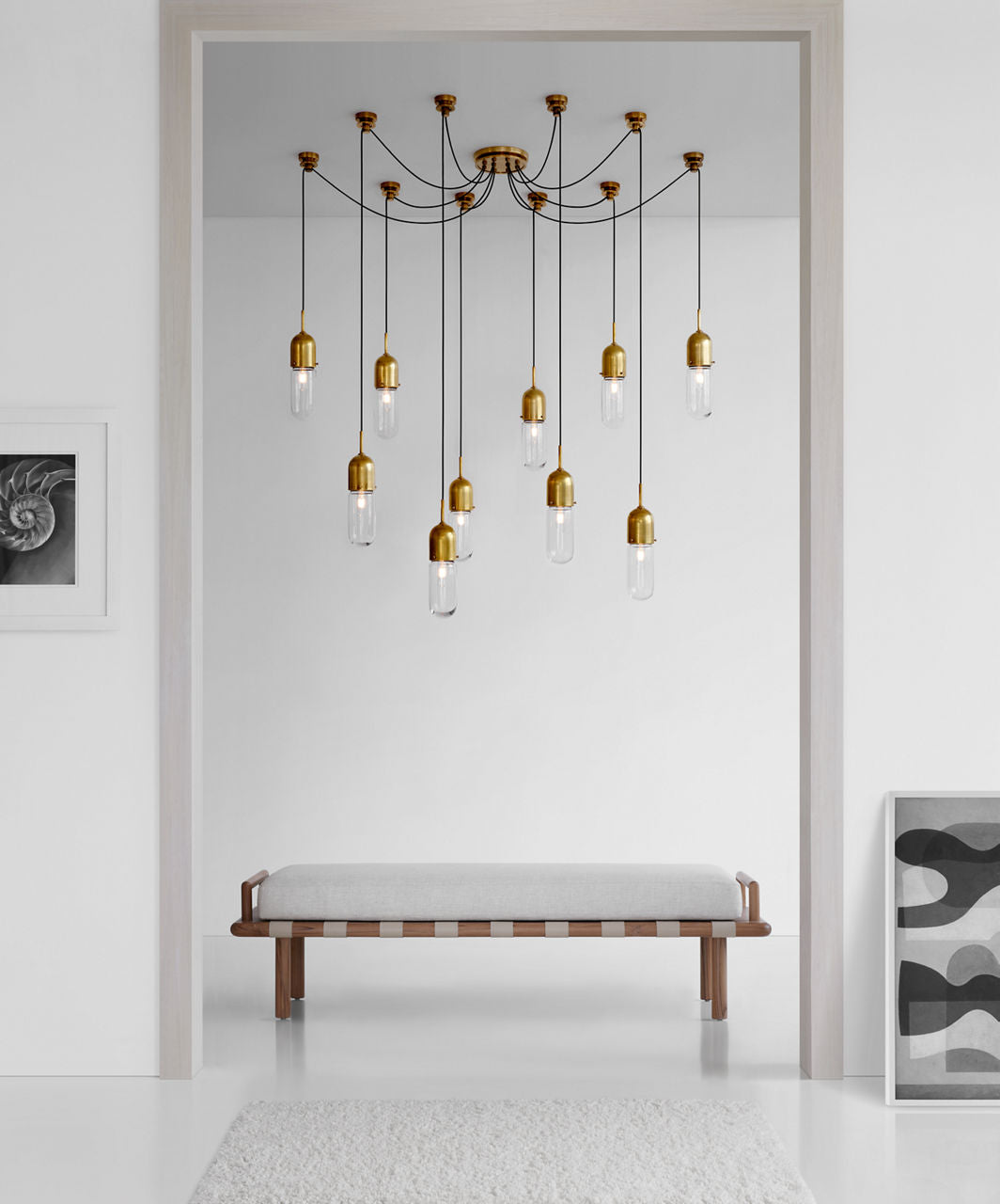 Junio 10-Light Chandelier | Hand-Rubbed Antique Brass | Clear Glass