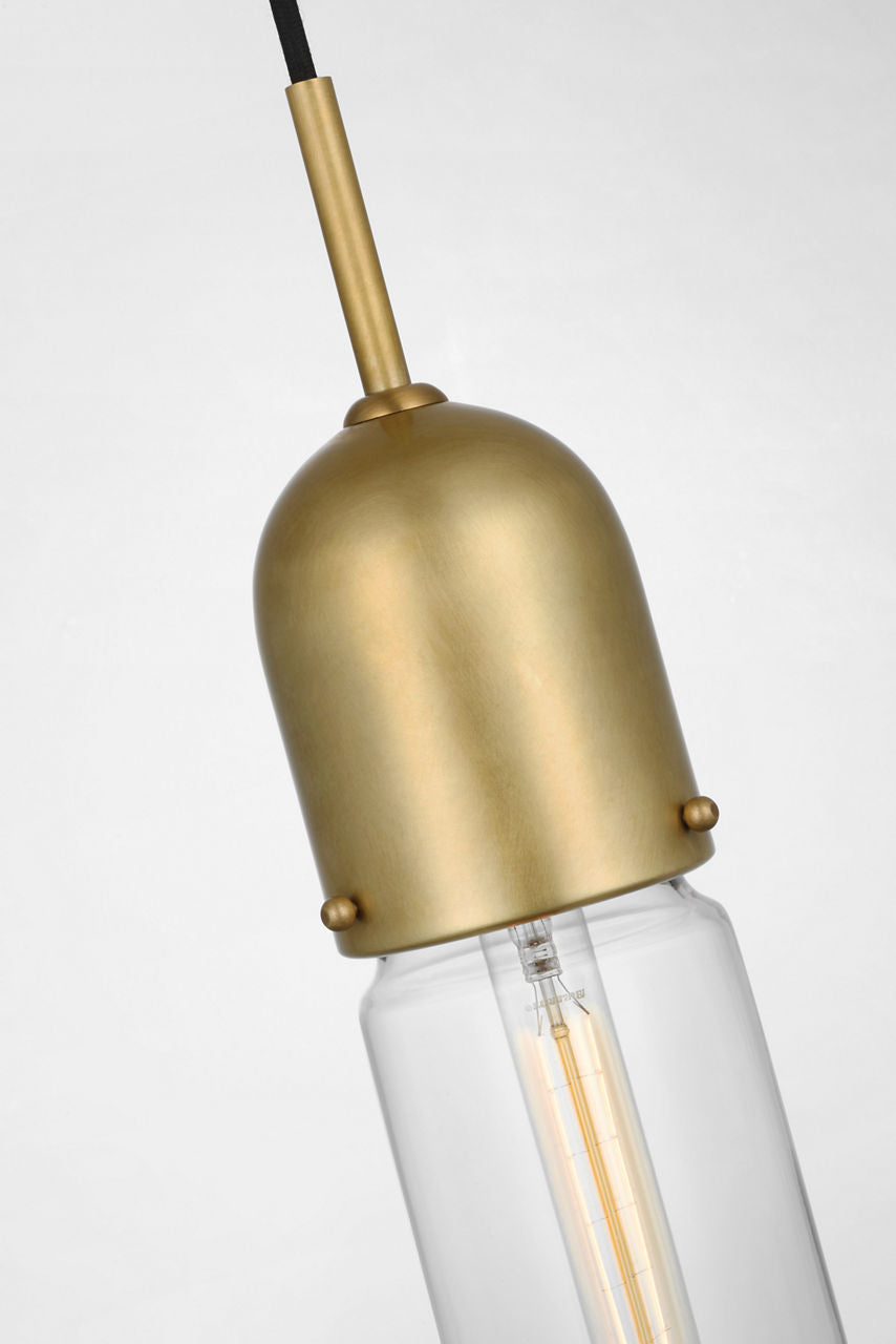 Junio Single Light Pendant | Hand-Rubbed Antique Brass | Clear Glass